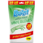 Duzzit Large Vinyl Gloves, 20-Pack