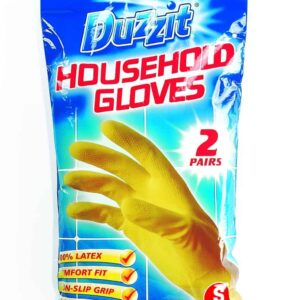 DUZZIT SMALL LATEX HOUSEHOLD GLOVES - 2 PAIRS