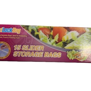 EAZILOCK Slider Storage Bags 17.5cm x 19.5cm, Pack of 15