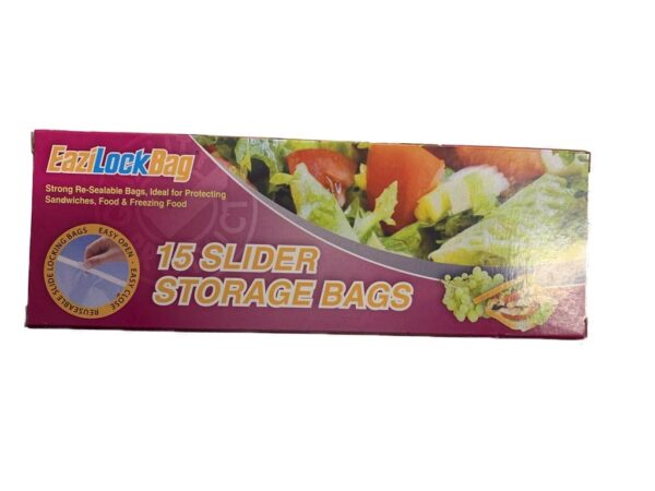 EAZILOCK Slider Storage Bags 17.5cm x 19.5cm, Pack of 15