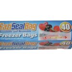 Eaziseal Reusable Freezer Bags, 17cm x 20cm, Pack of 40
