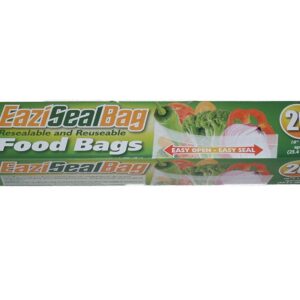 Eaziseal Reusable Resealable Food Bags, 25cm x 30cm, Pack of 20