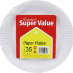 Economy Pack: 35 White 18cm Paper Plates