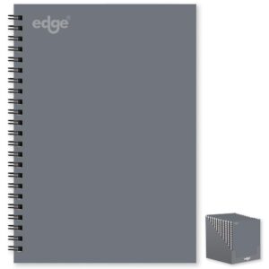 EDGE A5 Grey Notebook with Twin Wire Binding, 80 GSM, 120 Pages