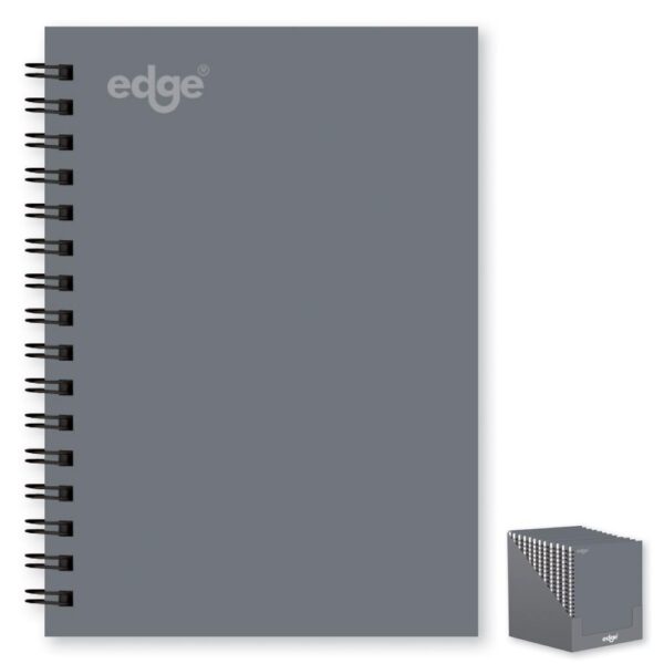 EDGE A6 Twin-Wire Grey Notebook, 80 GSM, 120 Pages