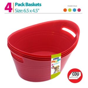 EDGO Portable Baskets, Set of 4, Size 6.5 x 4.5 inches