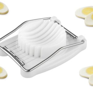 Egg Slicer in White Plastic