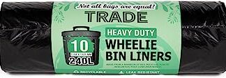 Elite Extra Strong Black Trash Bags / Bin Liners Pack of 10