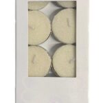 ELIZABETH WILLIAM WHITE GLITTER TEA LIGHT CANDLES WITH SNOW & SPARKLE, PACK OF 10