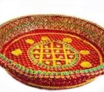 Embellished Bandhani Chhab Round Basket 29cm No. 1