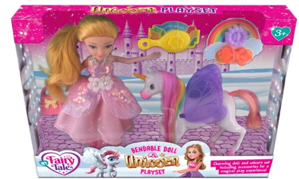 Enchanted Fairy Doll and Unicorn Toy Set