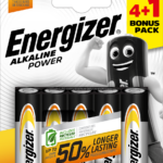 Energizer AA Alkaline Batteries 5-Pack (Includes 1 Free)