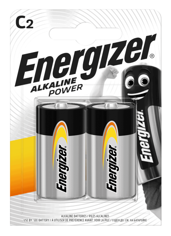 Energizer C Alkaline Batteries, Pack of 2