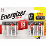 Energizer MAX AA Alkaline Batteries Pack: 8 (4 Batteries + 4 Bonus)