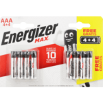 Energizer MAX AAA Alkaline Batteries Pack of 8 (Buy 4, Get 4 Free)