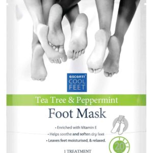 ESCENTI COOL FEET FOOT MASK WITH TEA TREE & PEPPERMINT – 20-MINUTE TREATMENT