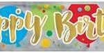 Exclusive 12ft Glitzy Gold Happy Birthday Party Banner