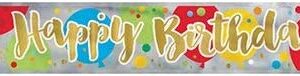 Exclusive 12ft Glitzy Gold Happy Birthday Party Banner