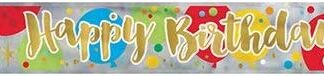 Exclusive 12ft Glitzy Gold Happy Birthday Party Banner