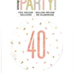 Exclusive 18'' Rose Gold Glitz 40th Birthday Round Foil Balloon