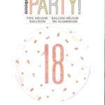 Exclusive 18th Birthday Rose Gold Glitter Number Round Foil Balloon, 18 Inches