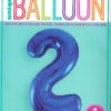 Exclusive 34-inch Blue Glitz Number 2 Foil Balloon for Birthdays