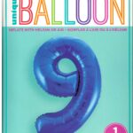 Exclusive 34-inch Blue Glitz Number 9 Foil Birthday Balloon