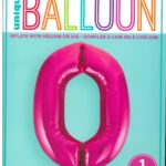 Exclusive 34-Inch Pink Glitter Number 0 Foil Birthday Balloon