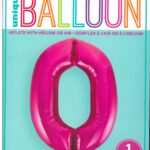 Exclusive 34-Inch Pink Glitter Number 0 Foil Birthday Balloon