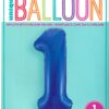 Exclusive Blue Glitz Number 1 Foil Balloon for Birthday - 34 Inches