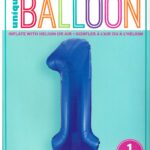 Exclusive Blue Glitz Number 1 Foil Balloon for Birthday - 34 Inches