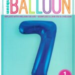 Exclusive Blue Glitz Number 7 Foil Balloon for Birthdays, 34 inches