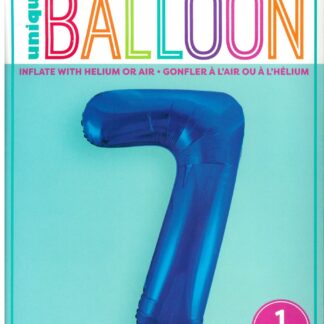 Exclusive Blue Glitz Number 7 Foil Balloon for Birthdays, 34 inches