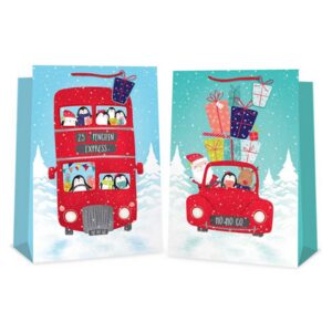 EXTRA LARGE ADORABLE SANTA VEHICLE GIFT BAG