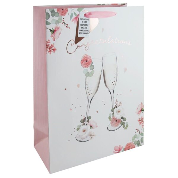 Extra Large Congratulations Gift Bag with Wide Gusset - 330mm x 450mm x 150mm