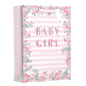 EXTRA LARGE PINK FLOWER GIFT BAG FOR BABY GIRL