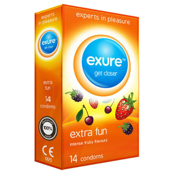 Exure Get Closer Extra Fun Fruity Flavoured Condoms are designed to enhance intimacy with added flavor. This pack contains 14 condoms, each offering a different fruity flavor to...