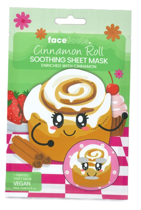 Face Facts Printed Sheet Masks - Banana Bread & Cinnamon Roll Scent, 20ml