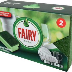 Fairy Green Dual Cleaning Sponges, Pack of 2