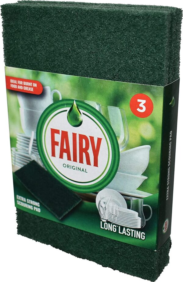 Fairy Heavy-Duty Scouring Pads, Pack of 3