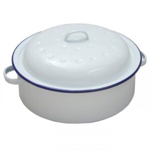 Falcon 26cm Round Enamel Roaster with Lid