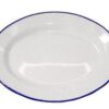 Falcon 30cm White Enamel Oval Serving Plate