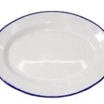 Falcon 30cm White Enamel Oval Serving Plate