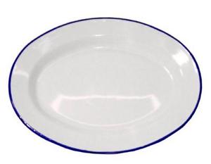 Falcon 30cm White Enamel Oval Serving Plate