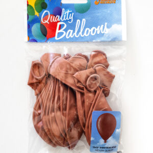 FANTASIA Pack of 15 Shiny Rose Gold 12-Inch Latex Balloons