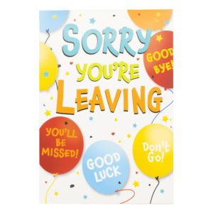 Farewell Card with Balloons Design