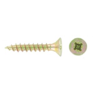 FAST PAK VALUE 0195 3.0 x 12 POZI CSK Chipboard Screws Yellow, Pack of 80