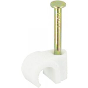 FAST PAK VALUE 1468 5.0MM ROUND WHITE CABLE CLIPS, PACK OF 50