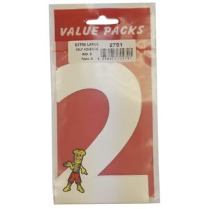 FAST PAK VALUE 2791: Set of Two Extra Large Self-Adhesive Numbers, 2 Pieces per Pack