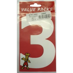 FAST PAK VALUE 2807 (3) Extra Large Self-Adhesive Numbers, 2 Pieces per Pack